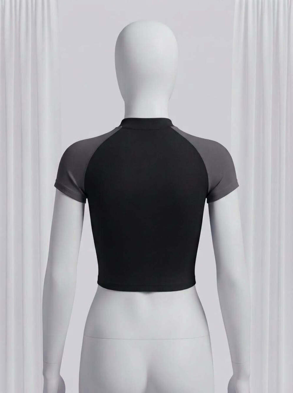 Nike Two Tone Dri FIT Short Sleeve Cropped Top XXS NWT